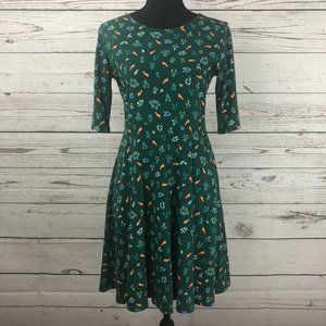 Old Navy Fox Print Dress 3/4 Sleeves